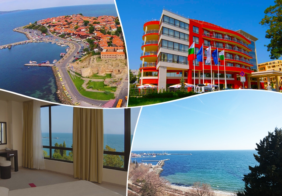 Лято 2020г. на ПЪРВА ЛИНИЯ в Несебър! Нощувка на човек в оборудвано с кухненски бокс студио или апартамент от апарткомплекс Виго Панорама