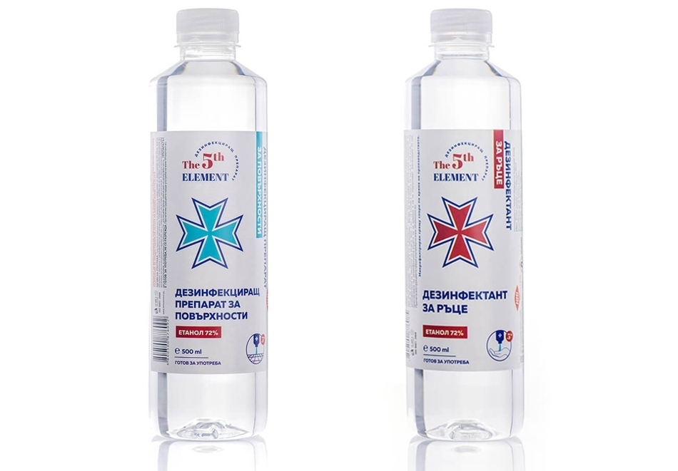 Препарати за дезинфекция на ръце и повърхности с удължено действие на спиртна основа от “5-ти Елемент”