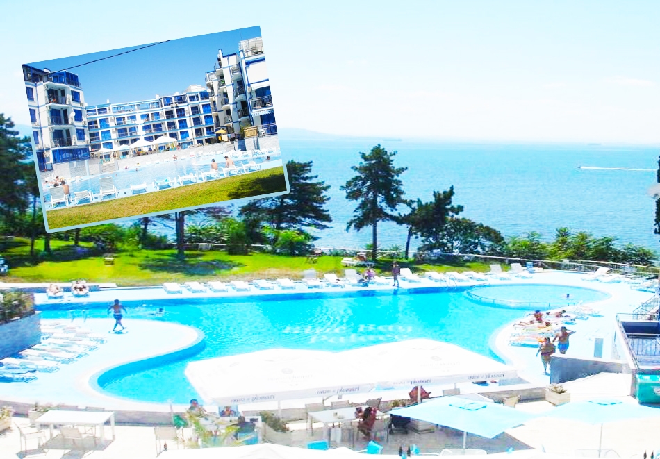 На първа линия в Поморие! 5 нощувки на човек със закуски и вечери* + басейн в Хотел Блу Бей Палас