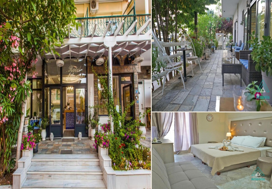 Ранни записвания на 100м. от плажа в Неа Каликратия! Нощувка на човек в хотел Atlantis, Касандра, Гърция