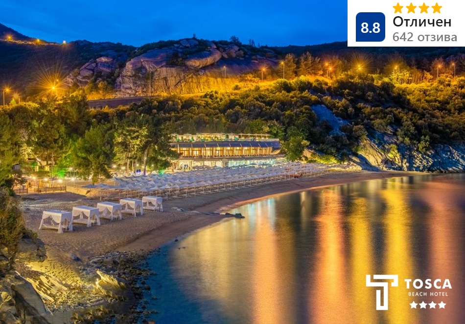 Ранни записвания за лято 2025 в Tosca Beach Hotel****, Кавала, Гърция! 2+ нощувки на човек на база Ultra All Inclusive + собствен плаж