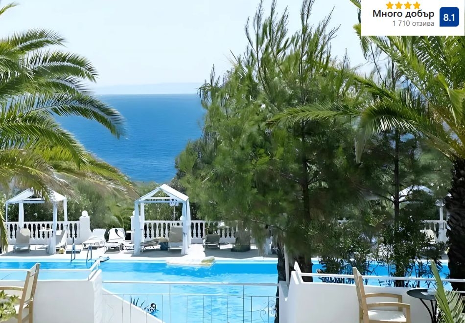 20.08 - 29.09 почивка на 150м. от плажа в Bianco Olympico Beach Resort****, Ватопеди, Ситония! Нощувка за двама на база All Inclusive + басейн