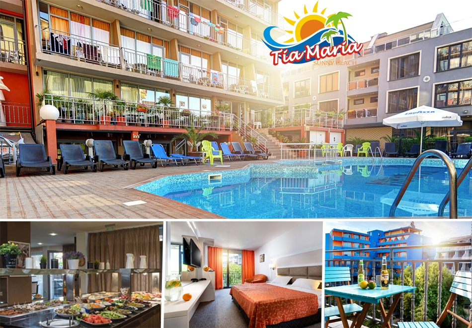 Почивка в Слънчев бряг: Нощувка на човек с опция за закуска и вечеря + басейн от хотел Тиа Мария***. Дете до 11г - БЕЗПЛАТНО!