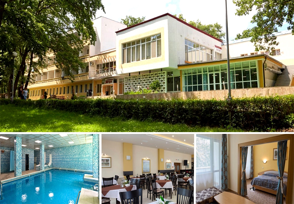 Балнео оферта за хотел Загоре, Старозагорски минерални бани! 5 или 10 нощувки на човек със закуски, обеди и вечери + минерален басейн и медицински преглед и 2 или 3 процедури на ден