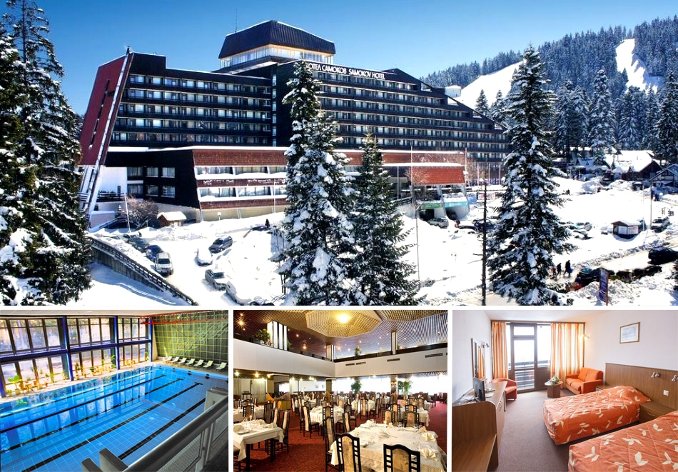 Нощувка на човек със закуска или закуска и вечеря + закрит плувен басейн от хотел Самоков****, Боровец