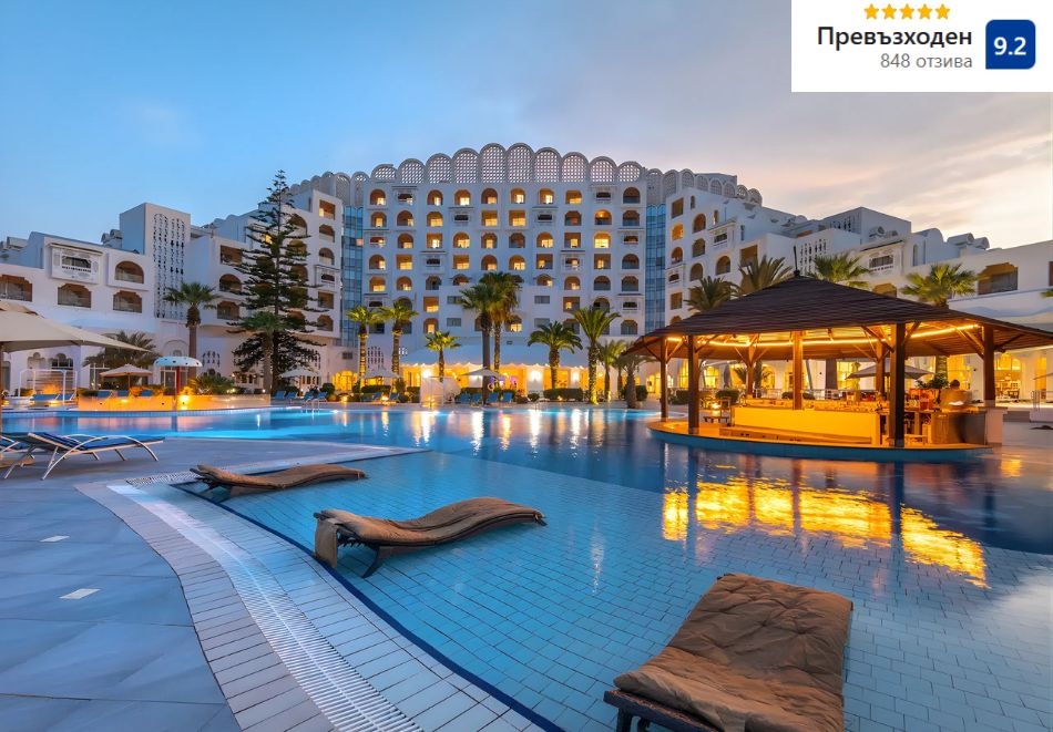 През 2026г. на първа линия в MARHABA PALACE 5*, Порт ел Кантауи, Тунис! Чартърен полет от София + 7 нощувки на човек на база All Inclusive!