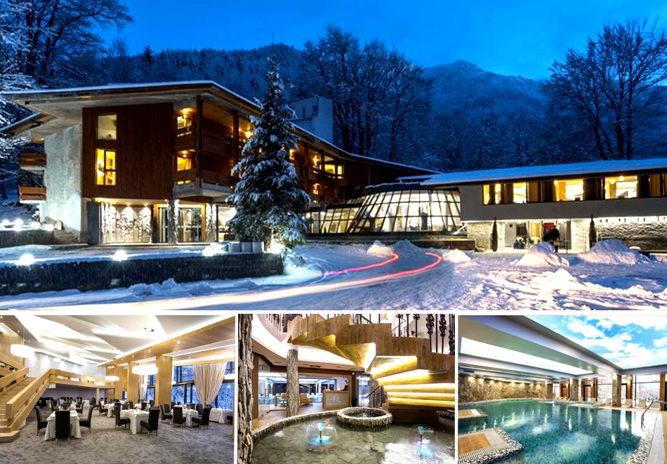 Почивка, край Рилски манастир: нощувка на човек със закуска и вечеря + закрит басейн и Уелнес зона от хотел Рилец Резорт и Спа