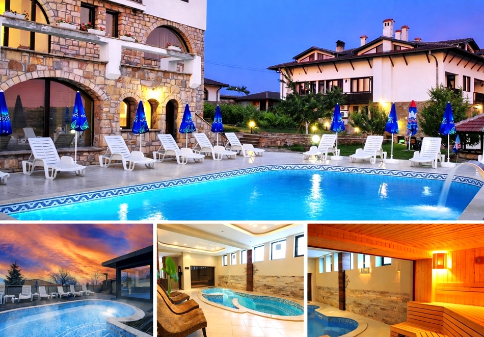 Почивка в Арбанаси! Нощувка на човек със закуска и вечеря + 2 външни топли джакузита, вътрешен релакс басейн и релакс зона от хотел Винпалас