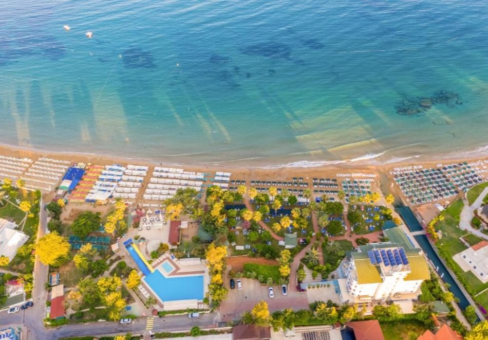 На първа линия в Алания, Турция: Автобусен транспорт + 7 нощувки на човек на база Ultra Аll Inclusive + басейни в ARMAS GREEN FUGLA BEACH 5*. Дете до 11.99г. безплатно!