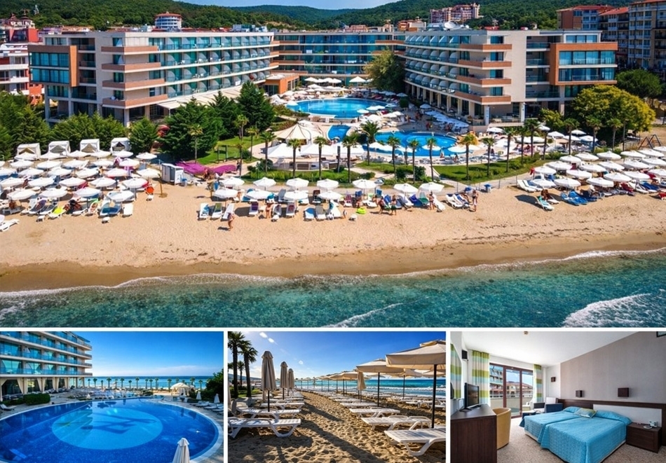 Ранни записвания за лято 2026г. на ПЪРВА линия в Елените****: All Inclusive нощувка на човек + частен плаж с чадър и шезлонг на него + 2 басейна и уелнес център от Сенди Бей Хотел. ДВЕ деца до 11.99г - БЕЗПЛАТНО!