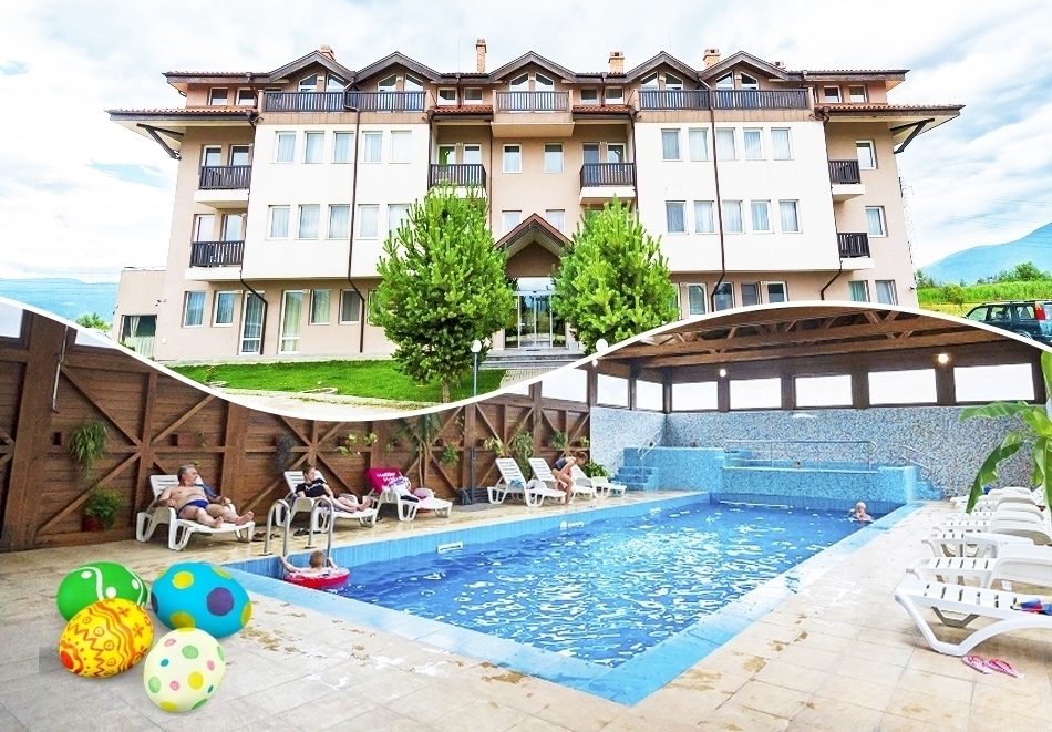 Великден в с. Баня до Банско: 3 или 4 нощувки на човек със закуски и вечери, едната празнична с DJ + минерален басейн и релакс зона в хотел Севън Сийзънс