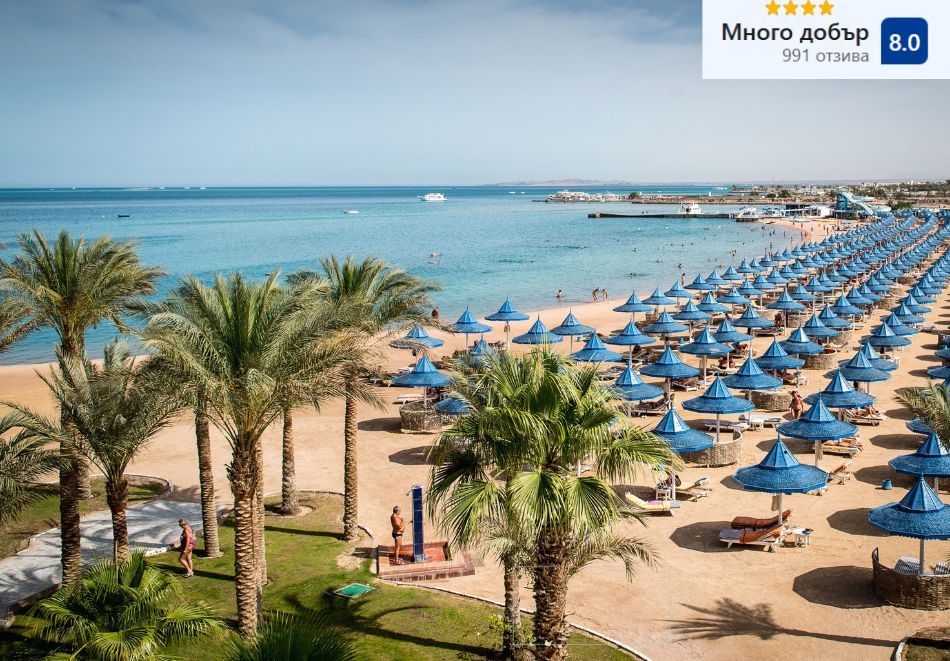 На първа линия в Хургада, Египет: Полет от София + 7 All Inclusive нощувки на човек в GRAND HOTEL
