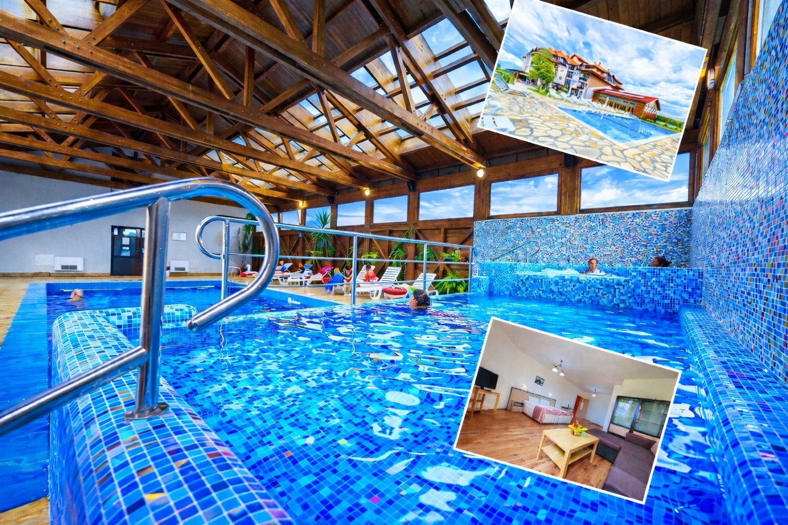 Релакс в с. Баня до Банско: Нощувка на човек със закуска и вечеря + минерален басейн и релакс зона в хотел Севън Сийзънс