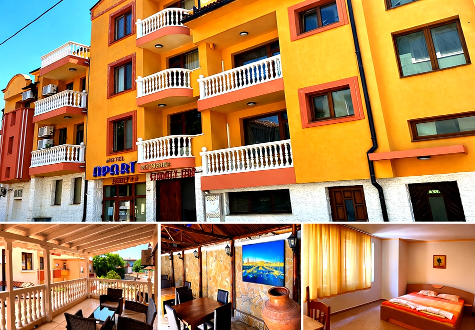 Почивка в Семеен хотел Апарт Поморие: Нощувка на човек и ползване на паркинг.