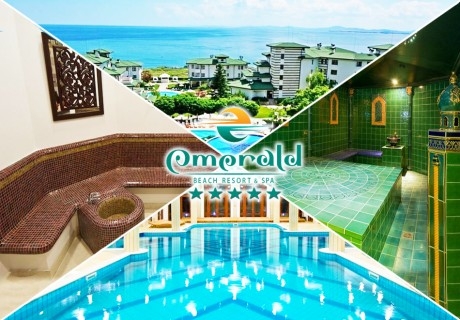 Нощувка на човек на база All inclusive + басейн и СПА в хотел Емералд Резорт Бийч и СПА*****, Равда! Дете до 13г. - БЕЗПЛАТНО