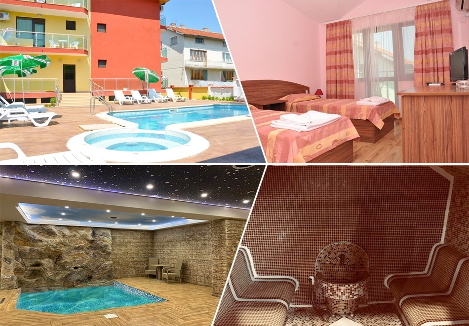 Нощувка на човек със закуска + топъл басейн и релакс зона от хотел Жаки, Кранево