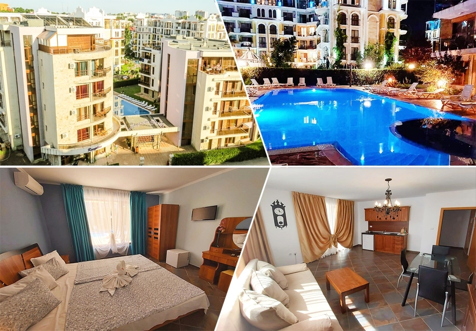 Нощувка на човек на база All inclusive light + басейн в Апарт хотел Магнолия Гардън, Слънчев бряг