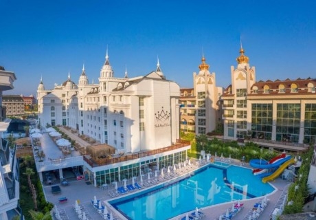 Ранни записвания за лято 2023г. в хотел SIDE ROYAL PALACE 5*, Сиде, Турция! Автобусен транспорт + 7 нощувки на човек на база Ultra All Inclusive. Дете до 12.99 г. безплатно!