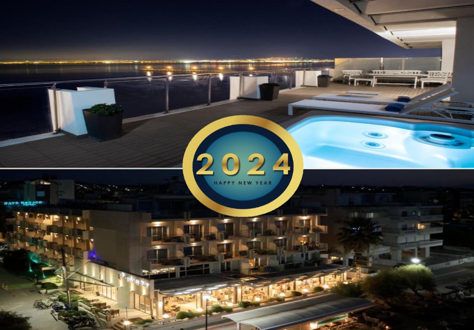 Нова Година в Переа, Гърция! 3 нощувки на човек със закуски и вечери, едната Празнична с жива музика в хотел Golden Star City Resort, Переа, Гърция