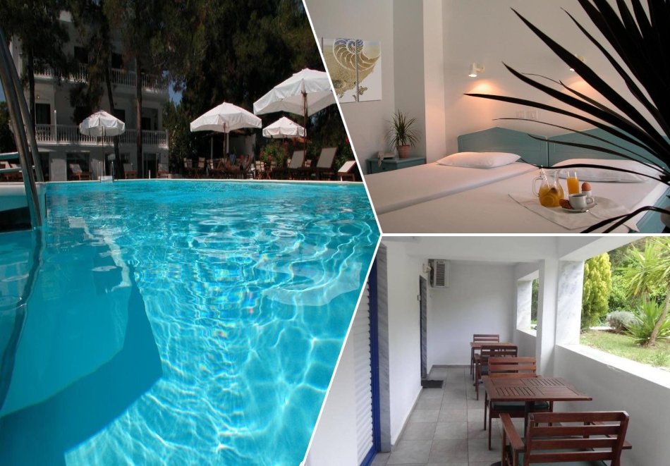 Ранни записвания на 80м. от плажа на о. Тасос! Нощувка на човек със закуска + басейн в Kazaviti Hotel & Apartments***, Принос, Гърция