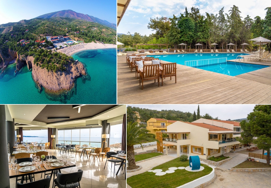 На 100м. от плажа на о. Тасос! 3+ нощувки със закуски + басейн в Hotel Zoe 4*, Трипити, Гърция. Дете до 12г. БЕЗПЛАТНО!