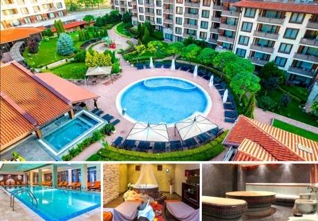 Почивка край Банско! Нощувка на човек със закуска и вечеря или на база All Inclusive + външен, вътрешен басейн и релакс зона от Мурите Парк Хотел****. Дете до 13.99г - БЕЗПЛАТНО!