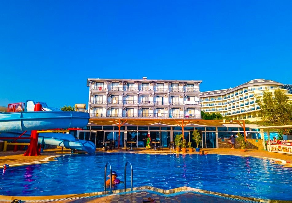 All Inclusive почивка за ДВАМА на първа линия в Elysium Elite Hotel Spa 4*, Сиде, Турция. Чартърен полет от София + 7 нощувки