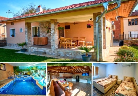 Почивка до Троян! Нощувка на човек в самостоятелна къща със закуска и вечеря + отопляем басейн, джакузи, сауна, парна баня и барбекю от Къщи за гости Симида, село Дебнево