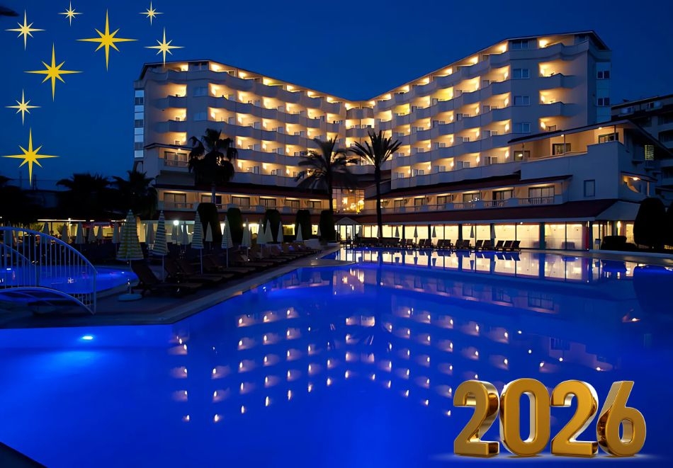 	 Нова Година в FEBEACH HOTEL 4*, Сиде, Турция. Чартърен полет от София, Варна или Пловдив + 4 нощувки на човек на база All Inclusive! 