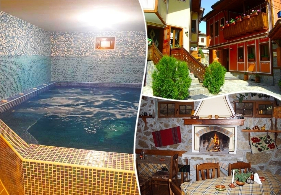 Нощувка на човек със закуска и вечеря с възможност за обяд + басейн в Тодорини къщи, Копривщица