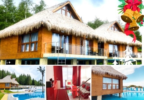 Коледа в Комплекс Бора Бора, Сапарева Баня: 3 нощувки на човек със закуски и вечери, едната Празнична + външен басейн с минерална вода и джакузи