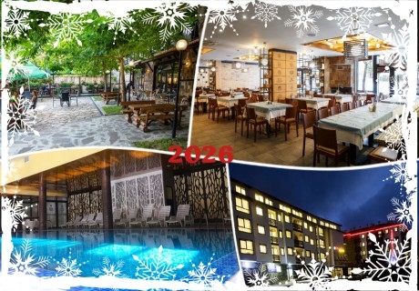 Нова 2026 година в Банско! 3 или повече нощувки на човек със закуски и вечери + басейн и уелнес пакет в Каза Карина****