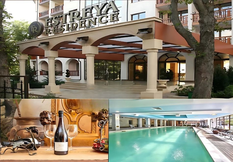 2+ нощувки на човек със закуски, обеди и вечери + минерален басейн в хотел Естрея Резиденс****, Св. Св. Константин и Елена. Дете до 12 г. БЕЗПЛАТНО!