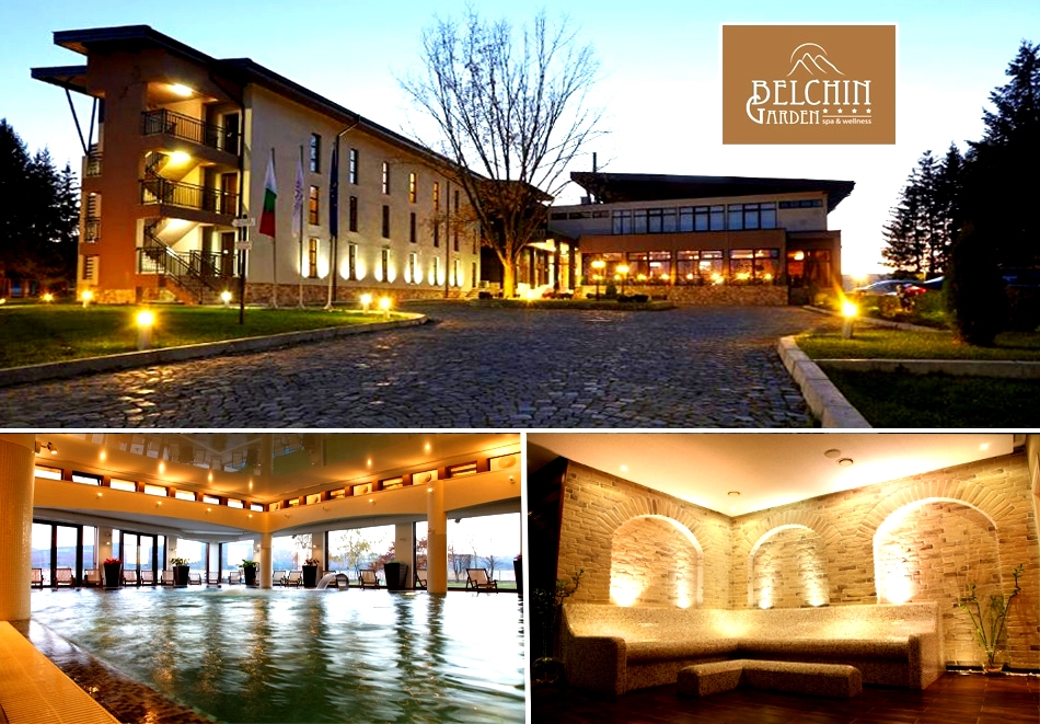Нощувка на човек със закуска + закрит минерален басейн и СПА зона от хотел Белчин Гардън****, Белчин Баня