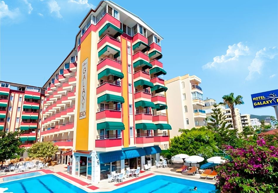 На първа линия в GALAXY BEACH HOTEL 4*, Алания, Турция 2026. Чартърен полет от София или Варна + 7 All Inclusive нощувки на човек