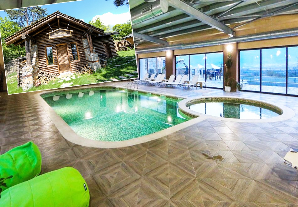 От януари, край Огняново! Нощувка със закуска за ДВАМА в Еко къщичка + басейн с минерална вода и релакс зона от хотел Роял Валентина Касъл