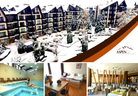 Ранни резервации за почивка от януари , край Банско! 2 или повече нощувки на човек със закуски и вечери + вътрешен топъл басейн и релакс зона от хотел Аспен Резорт***