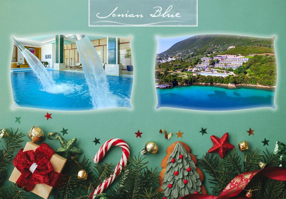 5-звездна Коледа в Лефкада, Гърция! 2 или 3 нощувки на човек със закуски и вечери, едната Празнична + басейн и сауна в Ionion Blue Hotel