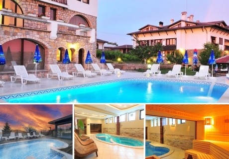 Януари и февруари в Арбанаси! Нощувка на човек със закуска и вечеря + 2 външни топли джакузита, вътрешен релакс басейн и релакс зона от хотел Винпалас