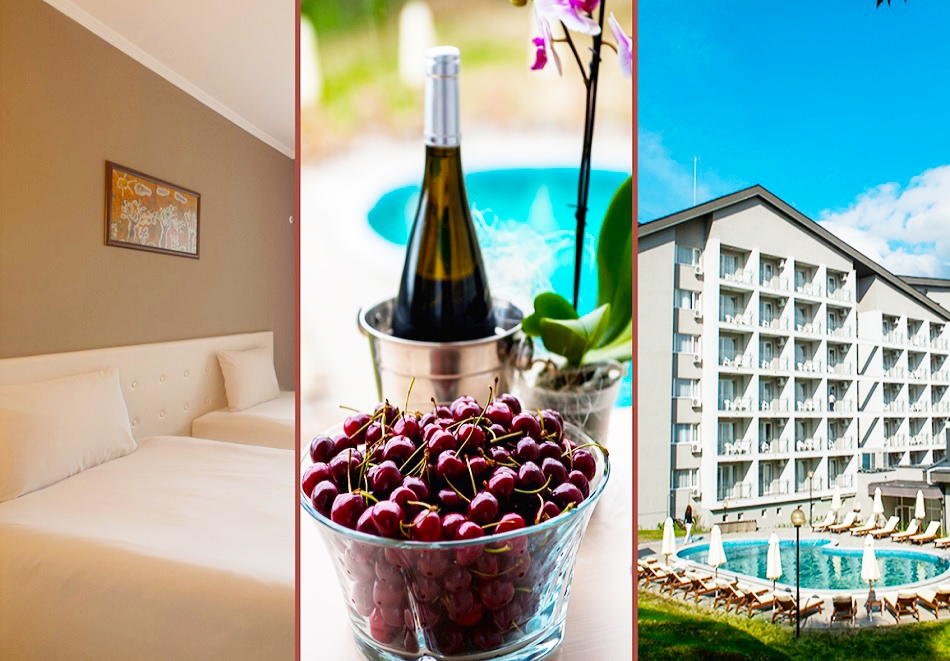 Нощувка на човек със закуска и вечеря + външен МИНЕРАЛЕН басейн и релакс зона в Парк Хотел Кюстендил