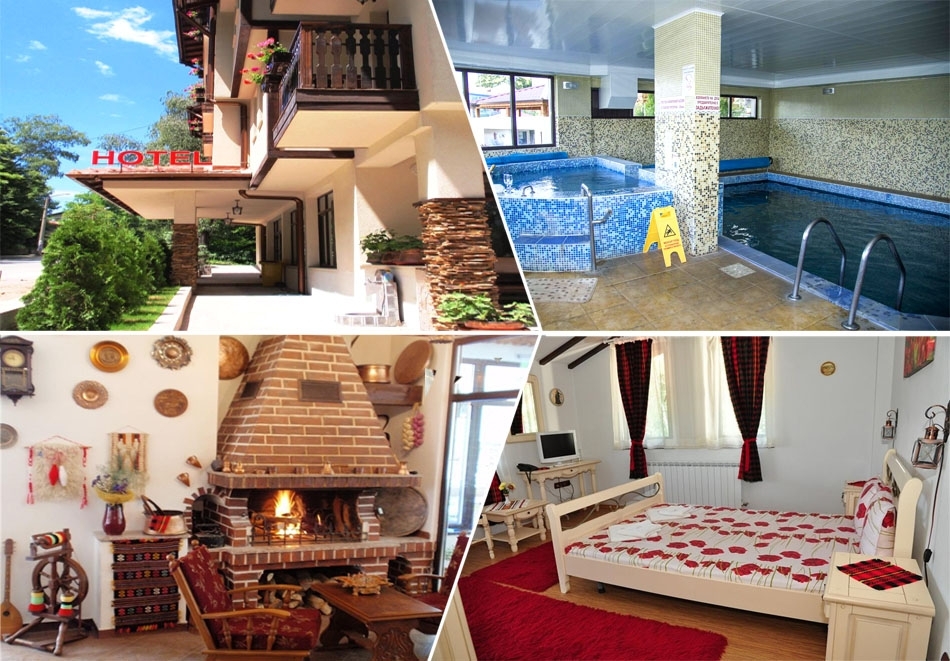 Нощувка на човек със закуска, вечеря и възможност за обяд + вътрешен басейн и релакс зона с минерална вода от Семеен хотел Емали, Сапарева Баня