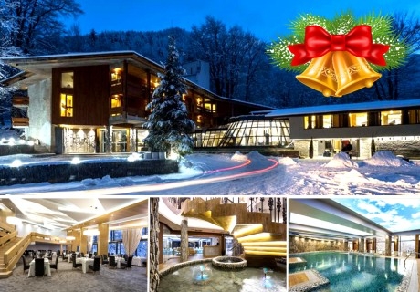 Коледа, до Рилски манастир: 3 нощувки на човек със закуски и вечери, едната Празнична с DJ парти и посещение на Дядо Коледа + закрит басейн и Уелнес зона от хотел Рилец Резорт и Спа