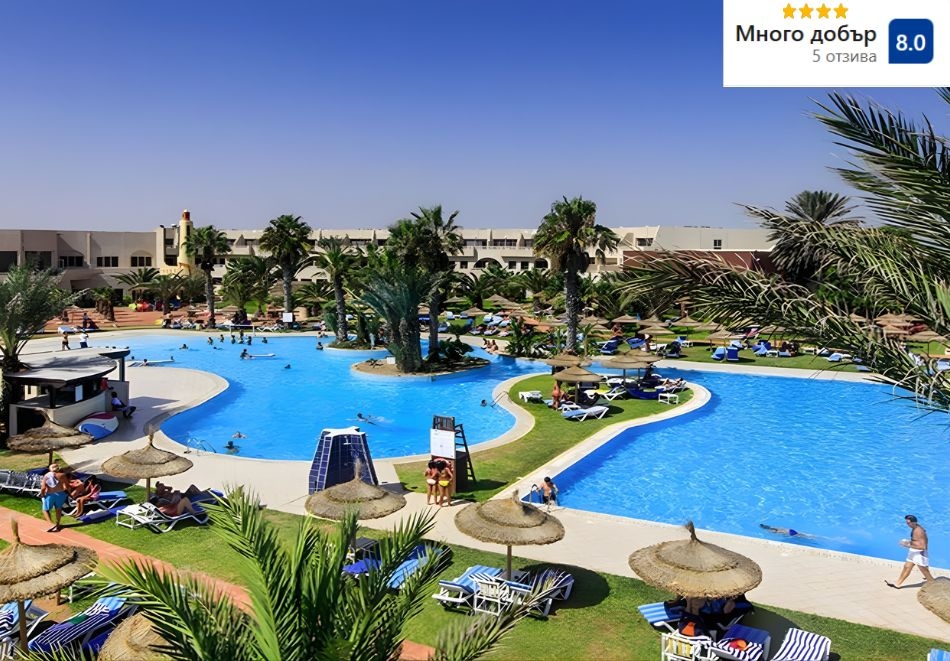 На първа линия на о. Джерба, Тунис: Полет от София + 7 All inclusive нощувки на човек в Welcome Meridiana Superior 4*