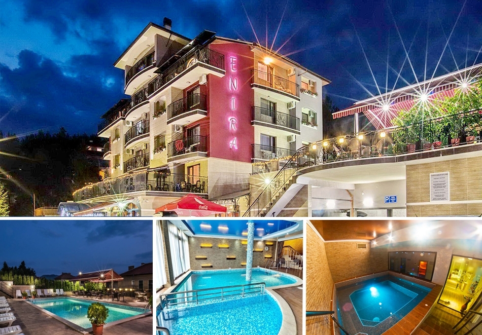 Почивка във Велинград: Нощувка на човек със закуска и вечеря + минерален басейн и релакс зона от хотел Енира****