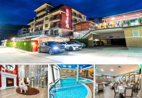 Почивка във Велинград: Нощувка на човек със закуска, обяд и вечеря + минерален басейн и релакс зона от хотел Енира****