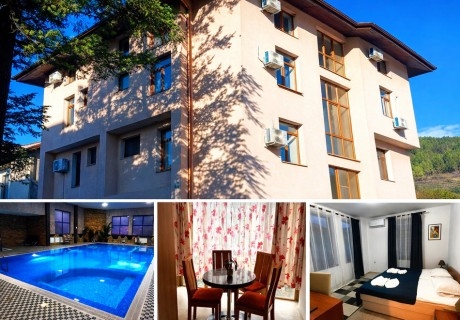 Почивка в Девин: Нощувка на човек и възможност за закуска, обяд и вечеря + вътрешен басейн и релакс зона от Къща за гости Стиляна