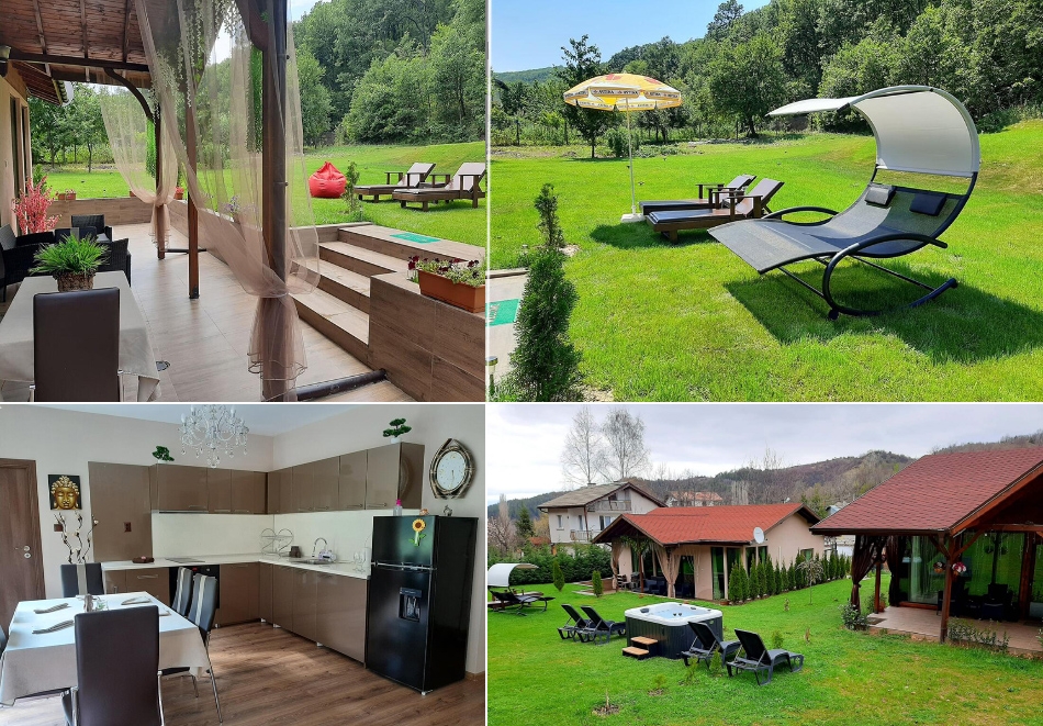 Релакс в село Крайни дол, Дупница: Нощувка в напълно оборудвана къща за 4 или 6 човека + външно топло джакузи и сауна във вила Мая