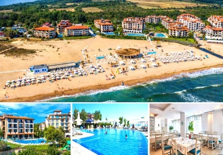 Ранни записвания за море на ПЪРВА линия, плаж Оазис Бийч, Лозенец: Нощувка на човек на база All Inclusive + басейн от Хотел Оазис дел Маре****