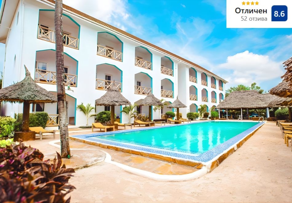 Екскурзия на първа линия в AHG SUN BAY MLILILE BEACH HOTEL 4*, Занзибар: Самолетен билет от София + 7 нощувки на човек на база All Inclusive