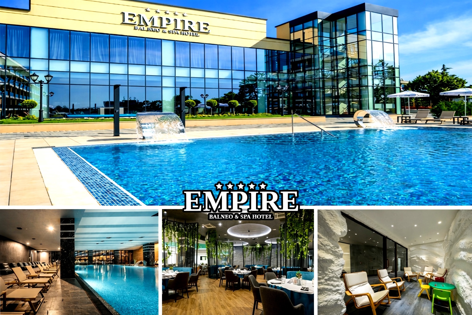 Нощувка на човек със закуска и вечеря + вътрешни минерални басейни и СПА зона от СПА хотел Империя*****, Хисаря